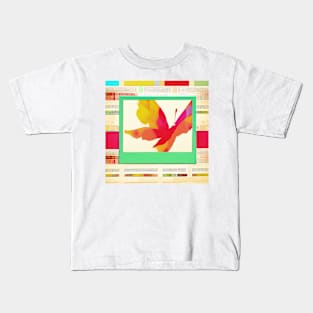 Coral Butterfly Collage Kids T-Shirt